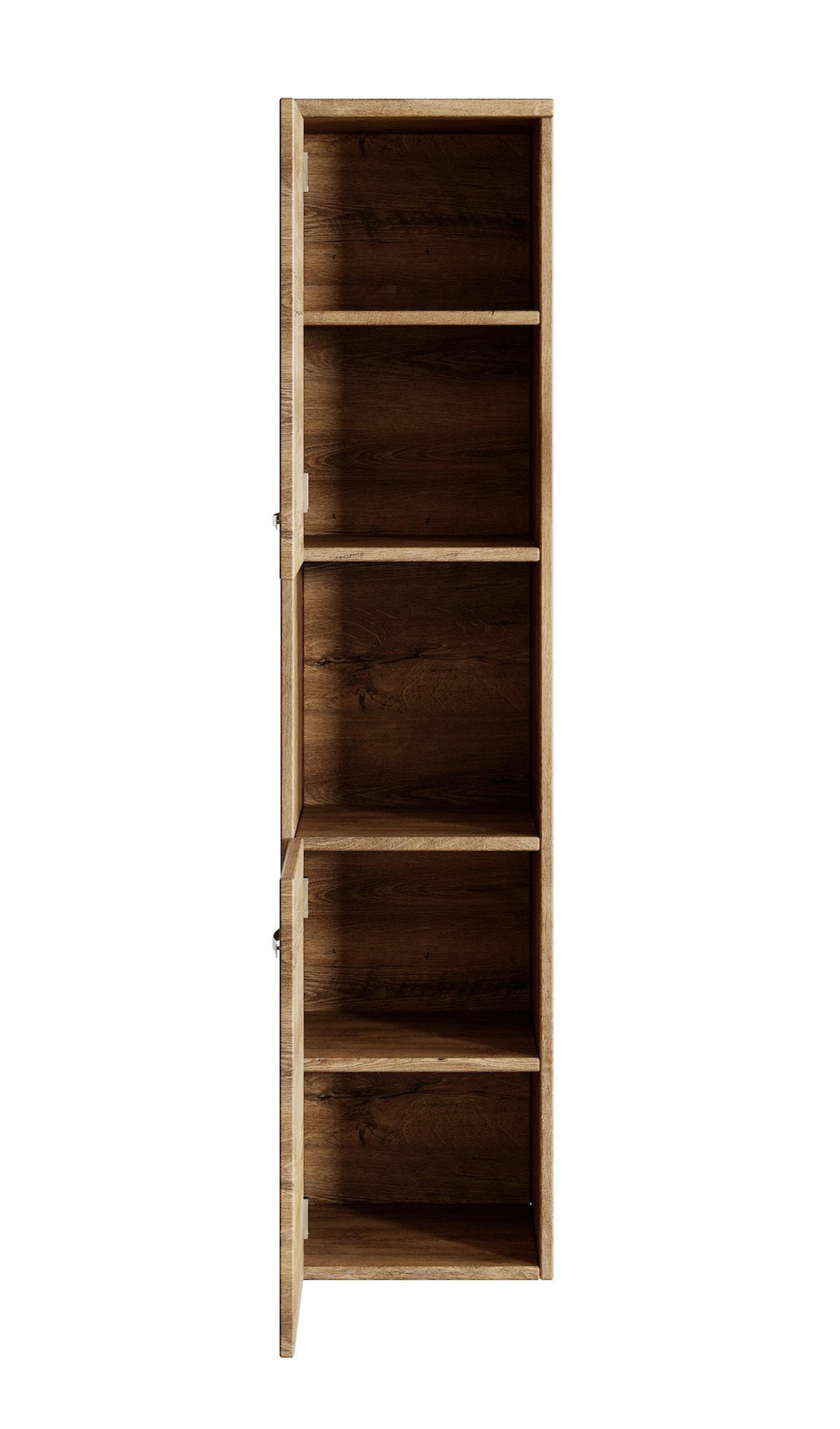 BADEZIMMERSCHRANK Montreal mit 2 Türen Braun Eiche - 30 x 30 x 130 cm - Eichefarben/Braun, Holz (30/131/30cm) - Badplaats