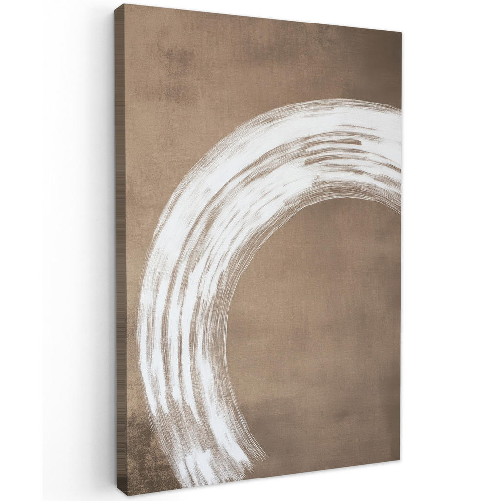 MuchoWow OBRAZ NA PLÁTNĚ Barva - hnědá - Japandi 60x90 cm