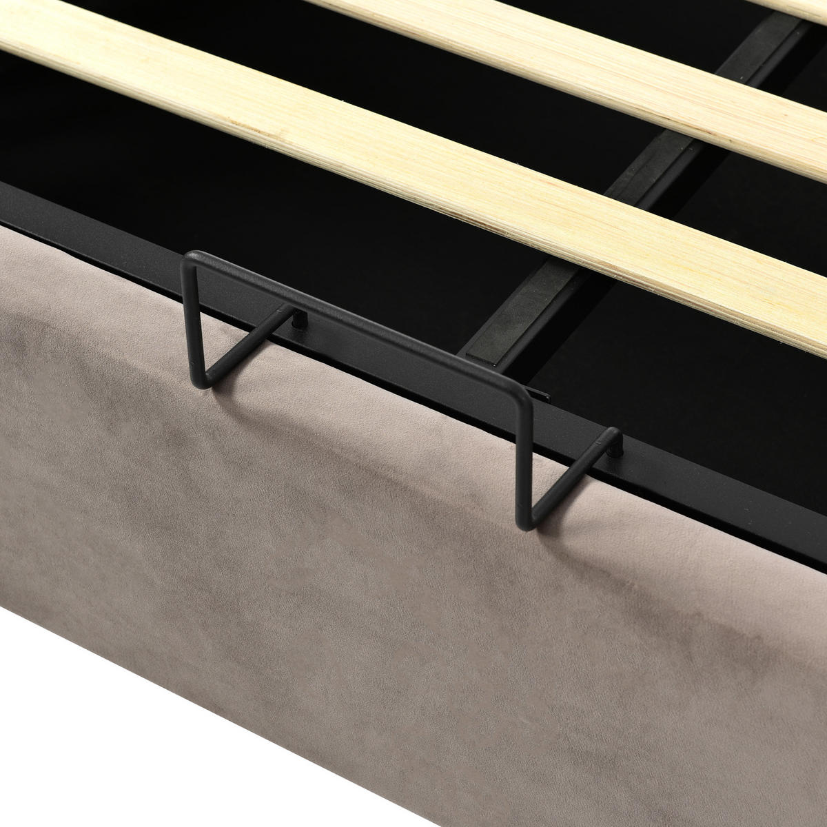 STAURAUMBETT Grau 200/90 cm - Grau, Metall (90/200cm) - Urban Meuble