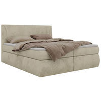 POSTEL BOXSPRING TARENZA 180/200 - Béžová Samet - Topper T25 - H4 - černá/béžová, textil/plast (180/200cm) - MKS