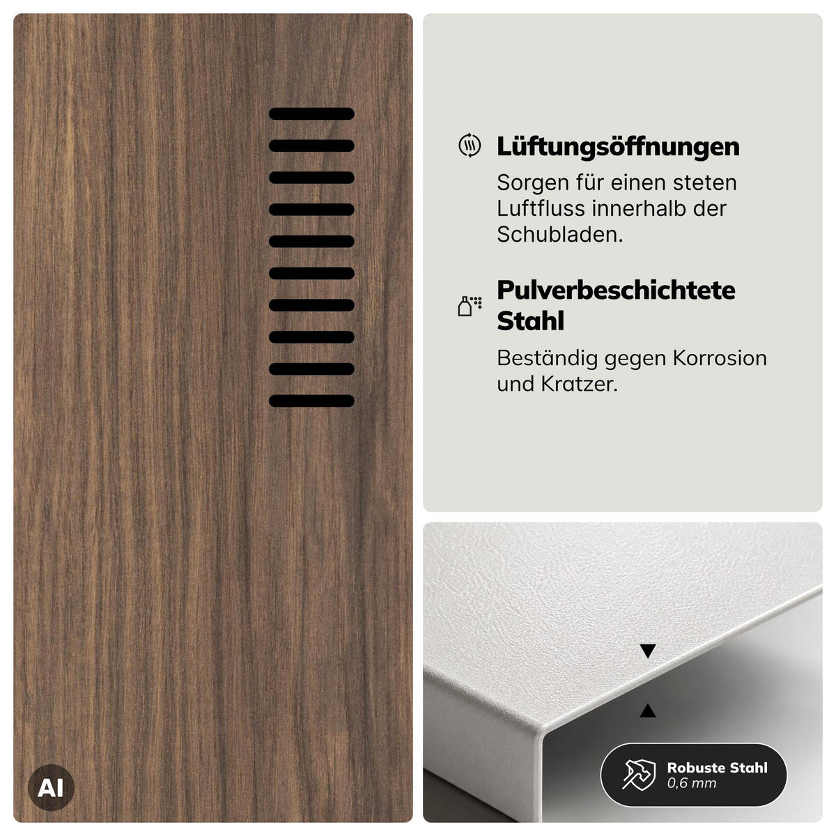 KLEIDERSCHRANK Typ L JULIA 185x80x45 cm - Nussbaumfarben/Weiß, Metall (80/185/45cm) - Jan Nowak