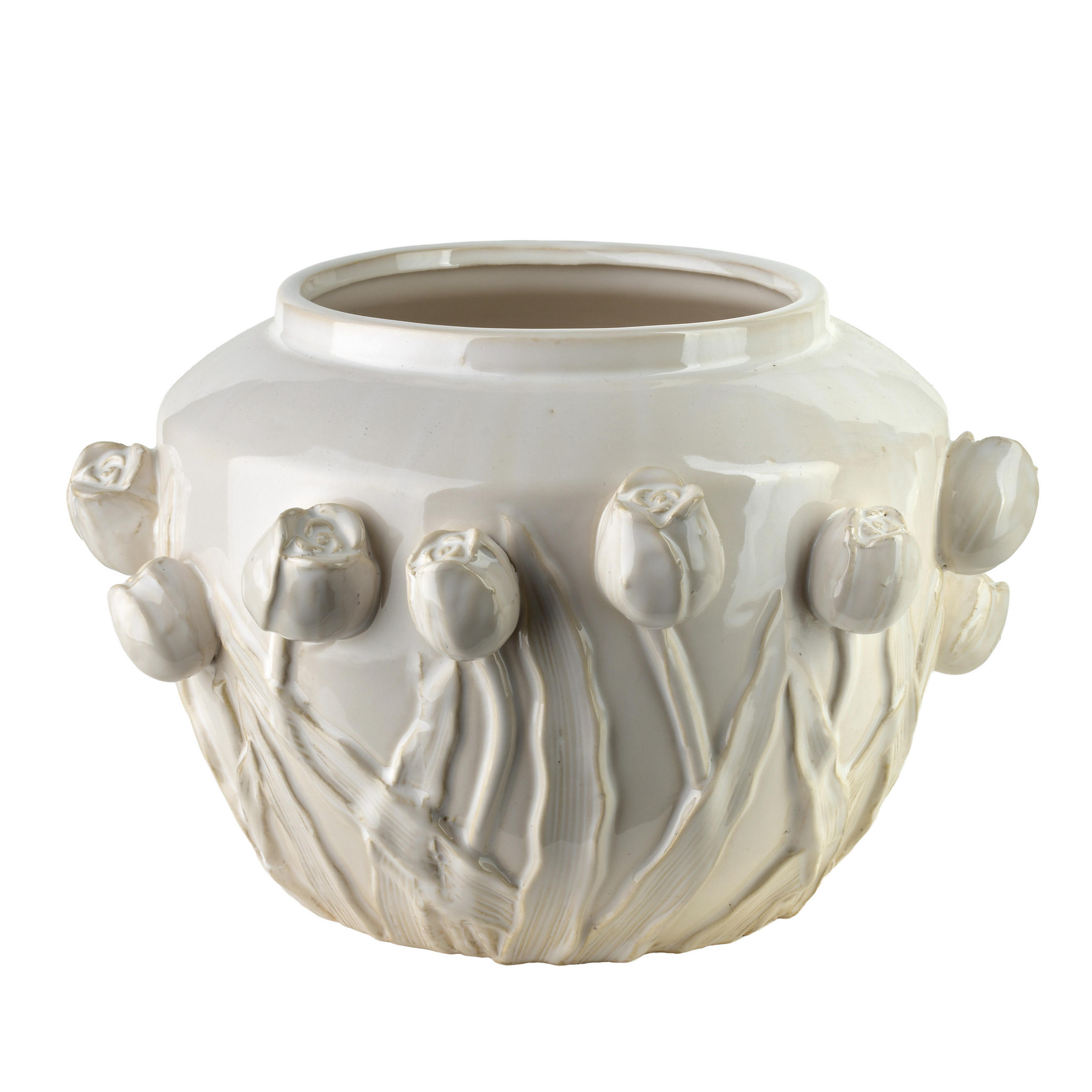 VASE EVAM Ecru 29,5/29,5/19,5cm Keramik - Beige, Keramik (19.5cm) - Mondex