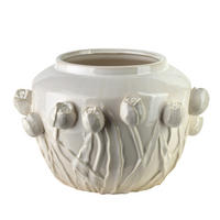 VASE EVAM Ecru 29,5/29,5/19,5cm Keramik - Beige, Keramik (19.5cm) - Mondex