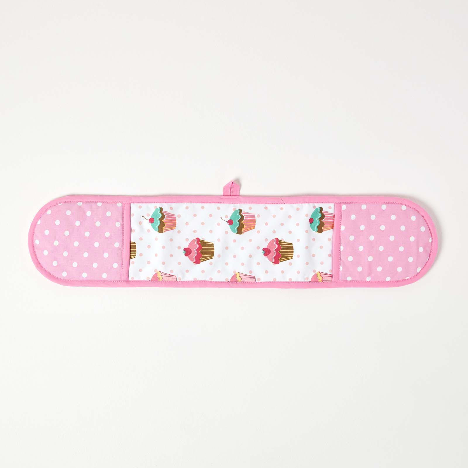 DOPPEL-OFENHANDSCHUH Cupcakes 18/84 cm, Baumwolle wattiert - Rosa, Textil (18/84cm) - Homescapes