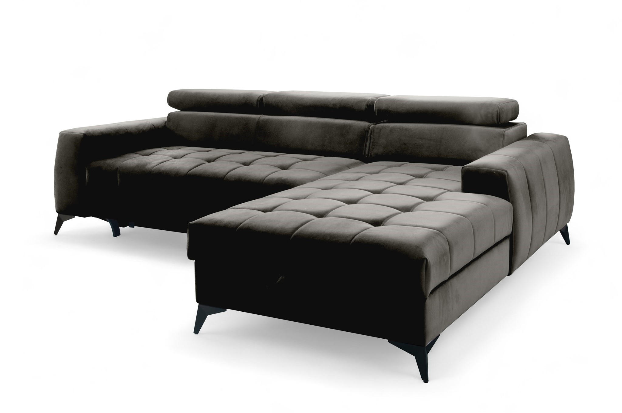 ECKSOFA Agnesa Xs In Salvador - Schwarz, Holzwerkstoff/Textil (260/200cm) - Fun Möbel