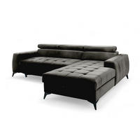 ECKSOFA Agnesa Xs In Salvador - Schwarz, Holzwerkstoff/Textil (260/200cm) - Fun Möbel