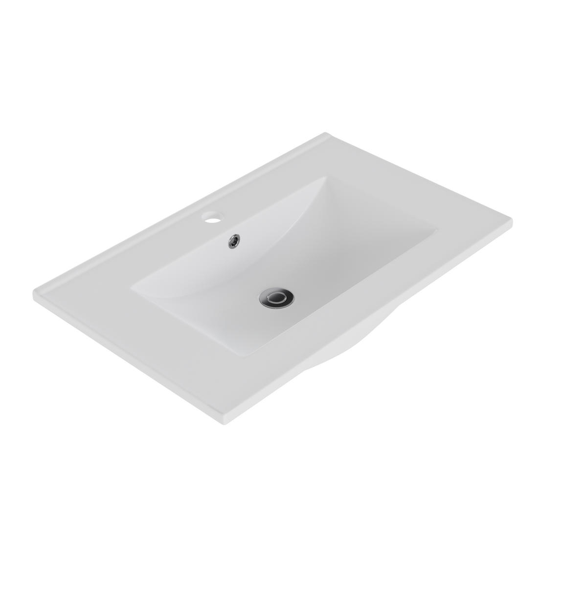 BADEZIMMERWASCHTISCH freistehend 76 x 46 x 88 cm MDF Natur mit Keramikbecken - Naturfarben, Holzwerkstoff (46/88/76cm) - Beauniv