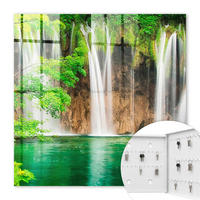 SCHLÜSSELBOX Weiß 30x30 cm – Türöffnung nach rechts - Grüner Wasserfall - Grün, Metall (30/30/5cm) - TULUP