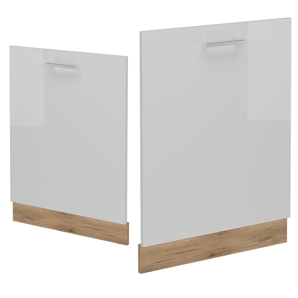 GESCHIRRSPÜLBLENDE R-Line Weiß Hochglanz 60 cm , AP Anthrazit - Honigeiche/Weiß Hochglanz, Holzwerkstoff (60/81.8/1.6cm) - Vicco