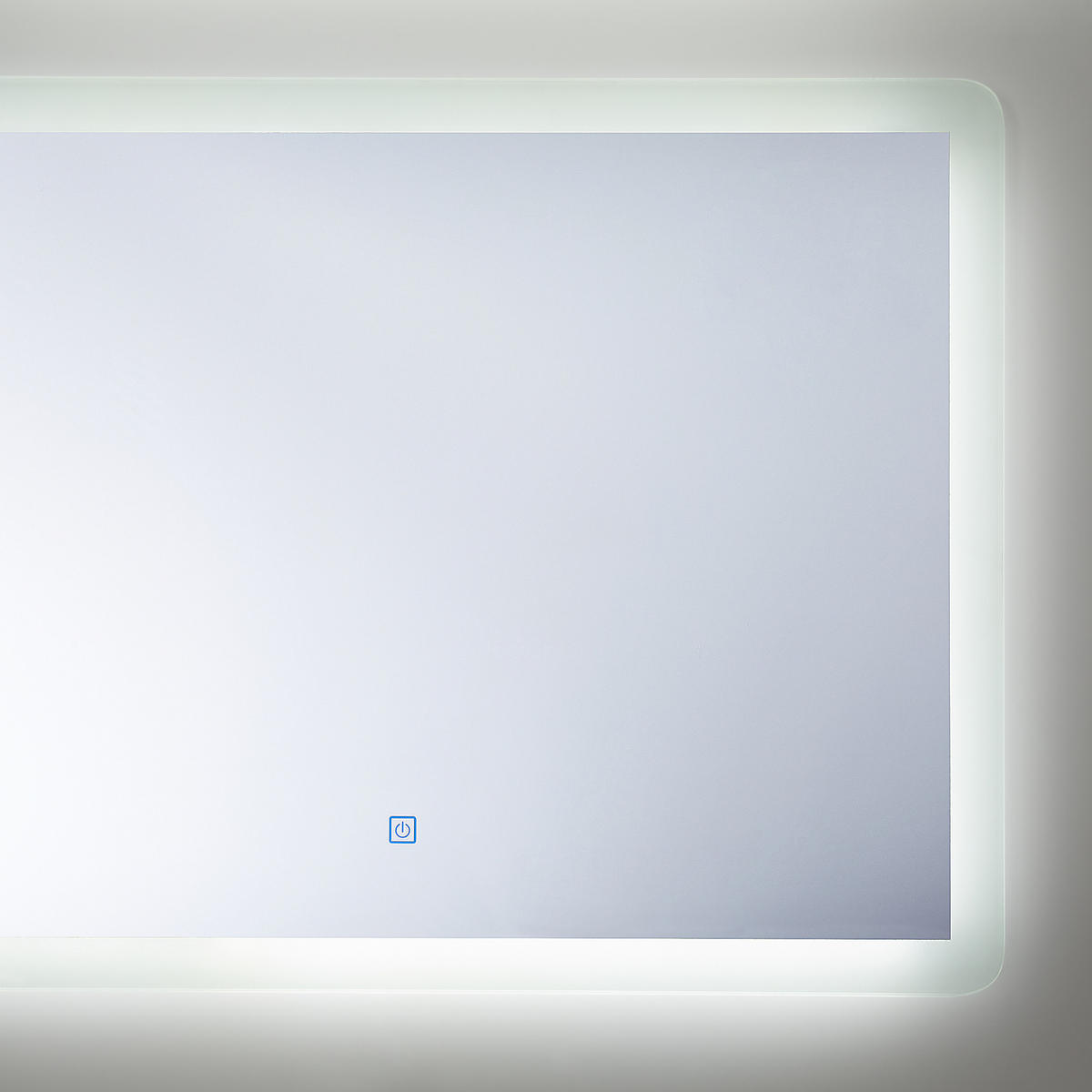 BADSPIEGEL mit LED-Beleuchtung rechteckig 80/60 cm Corroy - Silberfarben, Glas (80/60/3cm) - Beliani