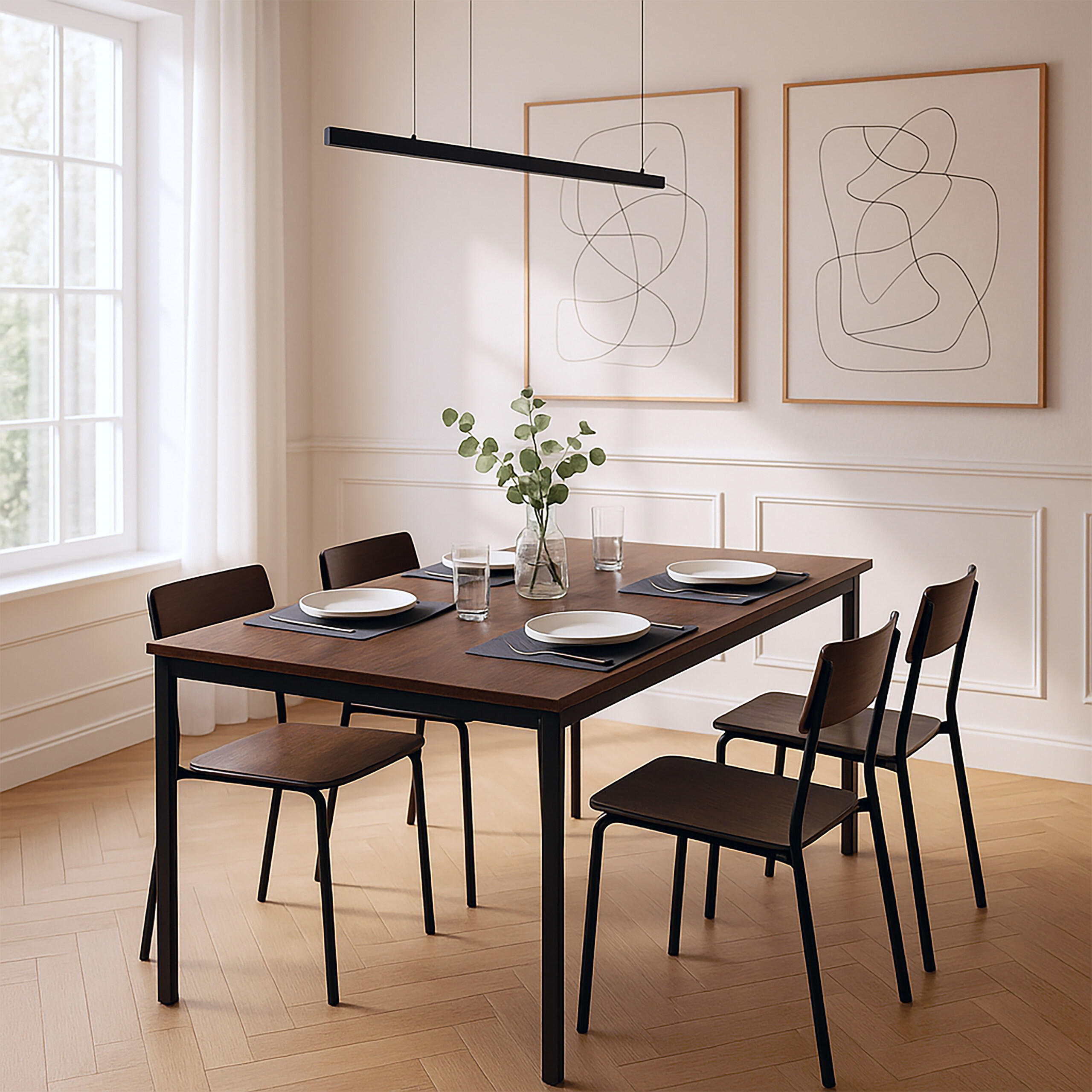 ESSTISCH - Multicolor/Schwarz, Holzwerkstoff/Metall (60/100/76cm) - Relaxdays