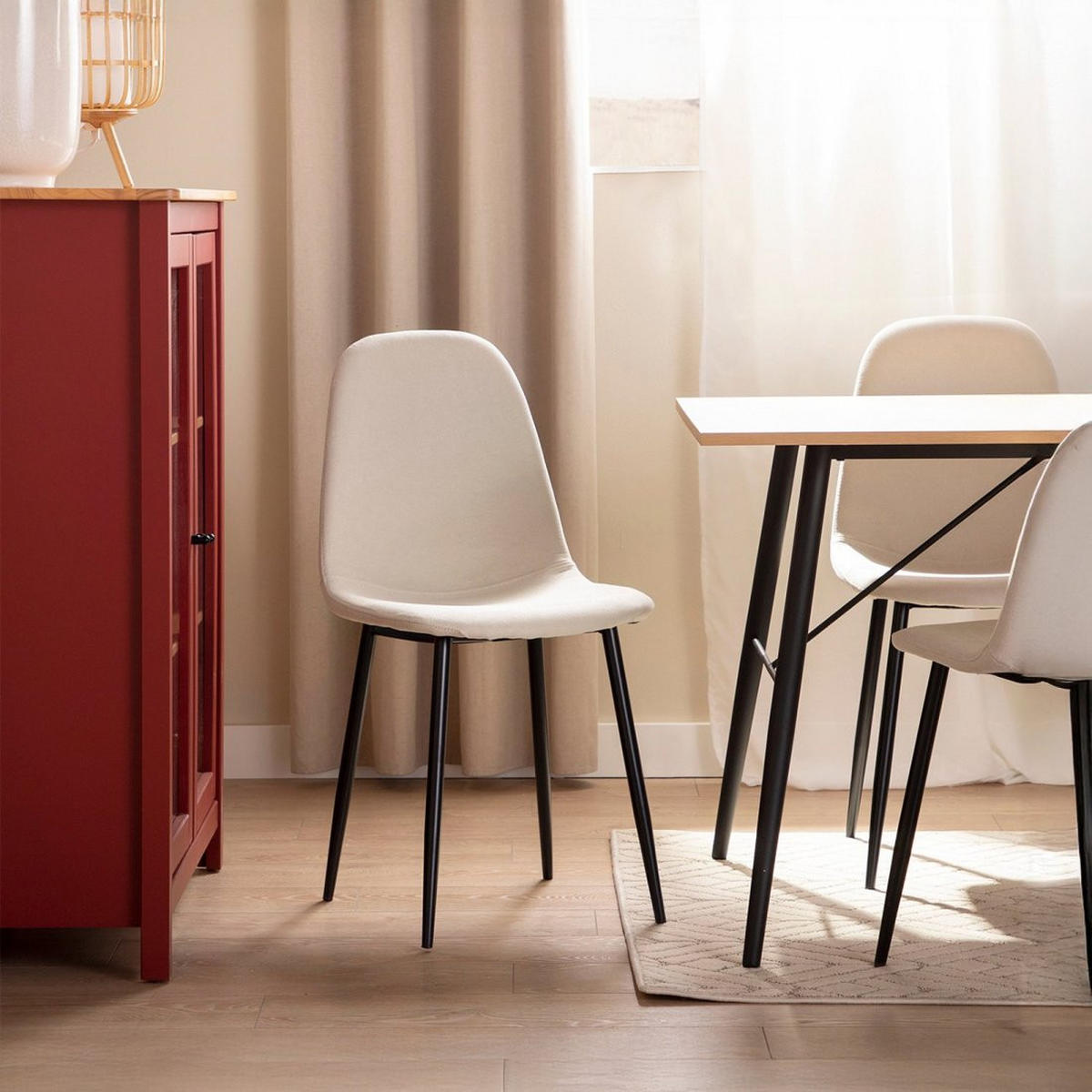 ESSZIMMERSTUHL Ellis Beige 45 cm x 86 cm - Sandfarben, Textil (45/86/52cm)