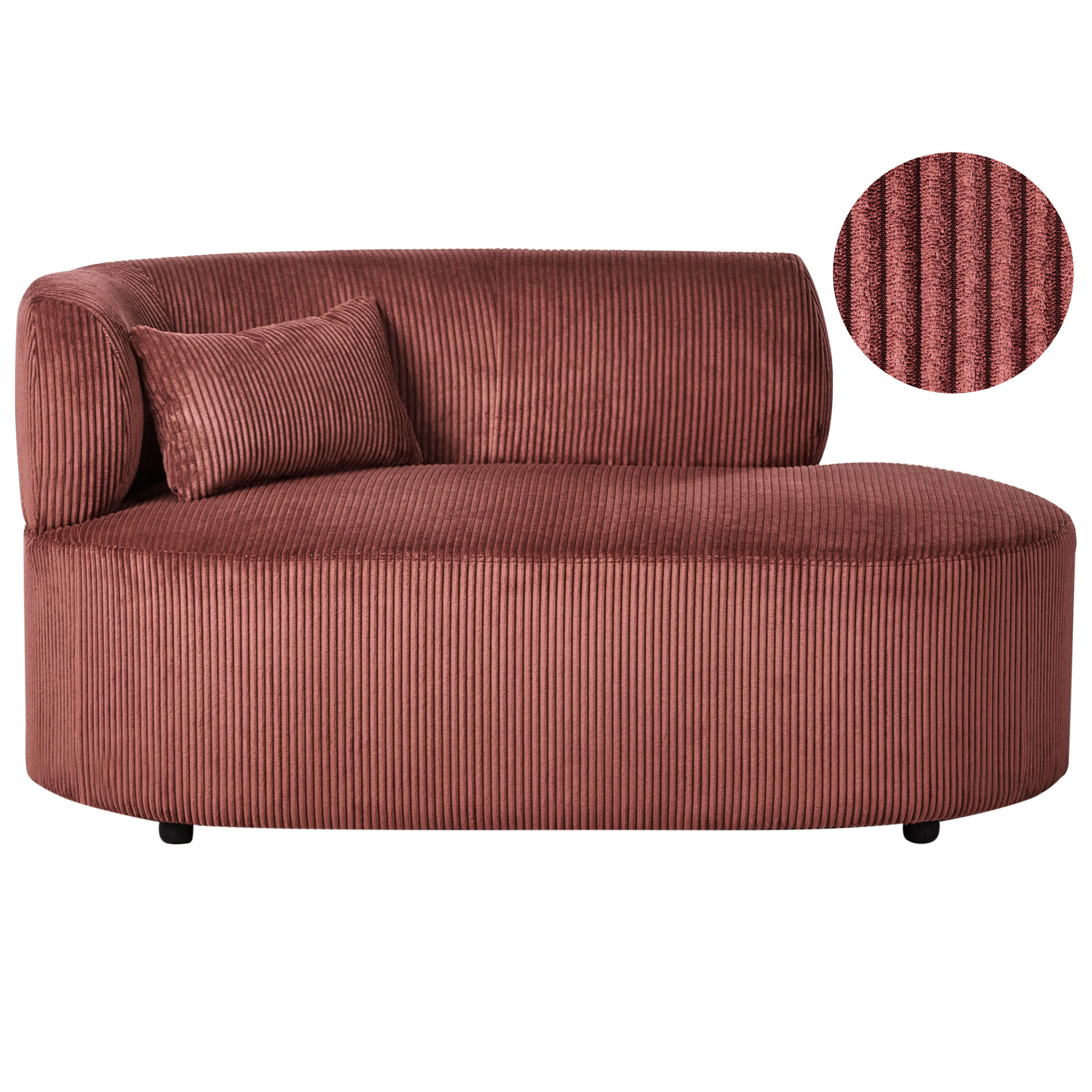 Beliani Chaiselongue-Linksseitige Rot, Schwarz 147x73x78 cm