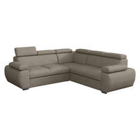 ECKSOFA Boston Maxi - Chromfarben/Hellbraun, Holz/Textil (260/260cm) - MIRJAN24
