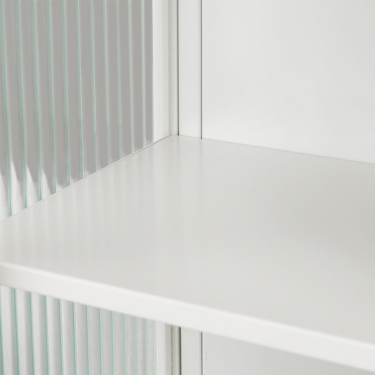 KÜCHENOBERSCHRANK 60/23/78 cm mit Glasfront, 2 Türen und offener Ablage - Weiß, Glas (60/78/23cm) - BEAOK