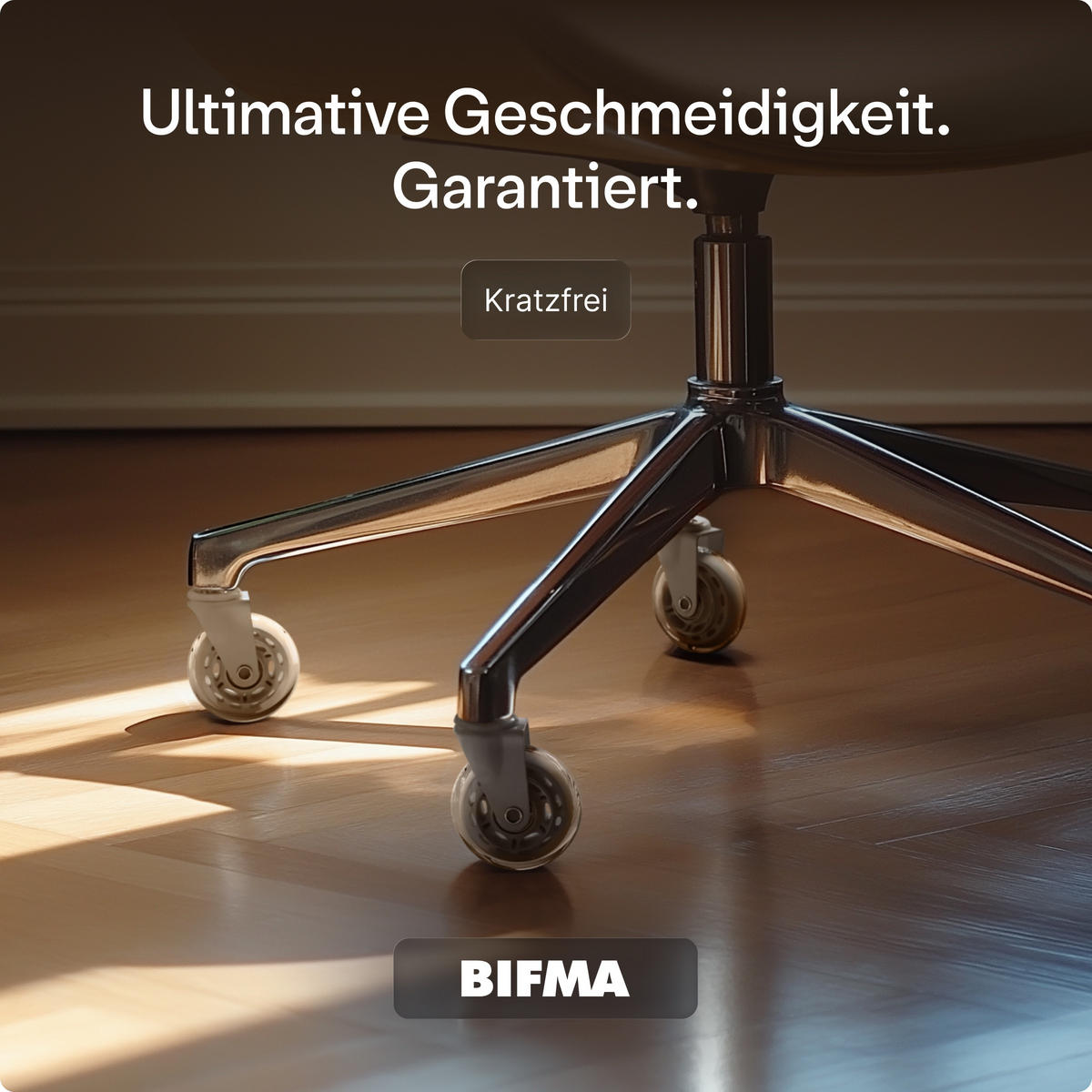 BÜROSTUHLROLLEN Weiß, Ersatzrollen 360°, Set 5 Stück - Weiß, Kunststoff (3.6/10.7/8.5cm) - Desktronic