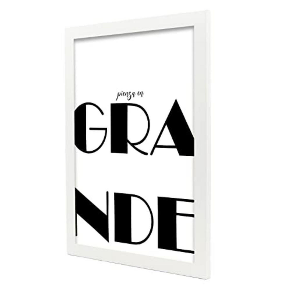 POSTER Set mit 4 Nachdenken TypografieStil A3 Weißer Rahmen - Weiß, Papier (29.7/3cm) - Nacnic