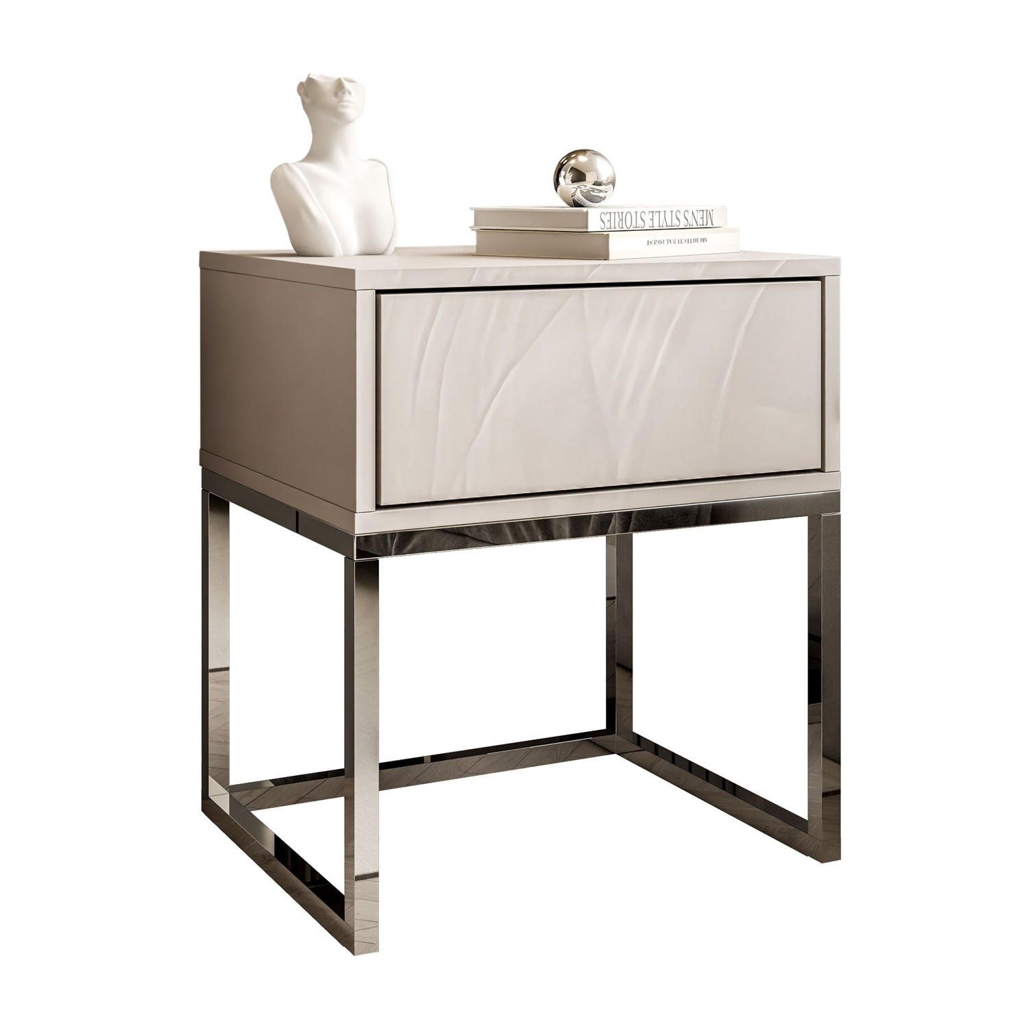 Lookway Nachttisch Chrom 45x52x37 cm