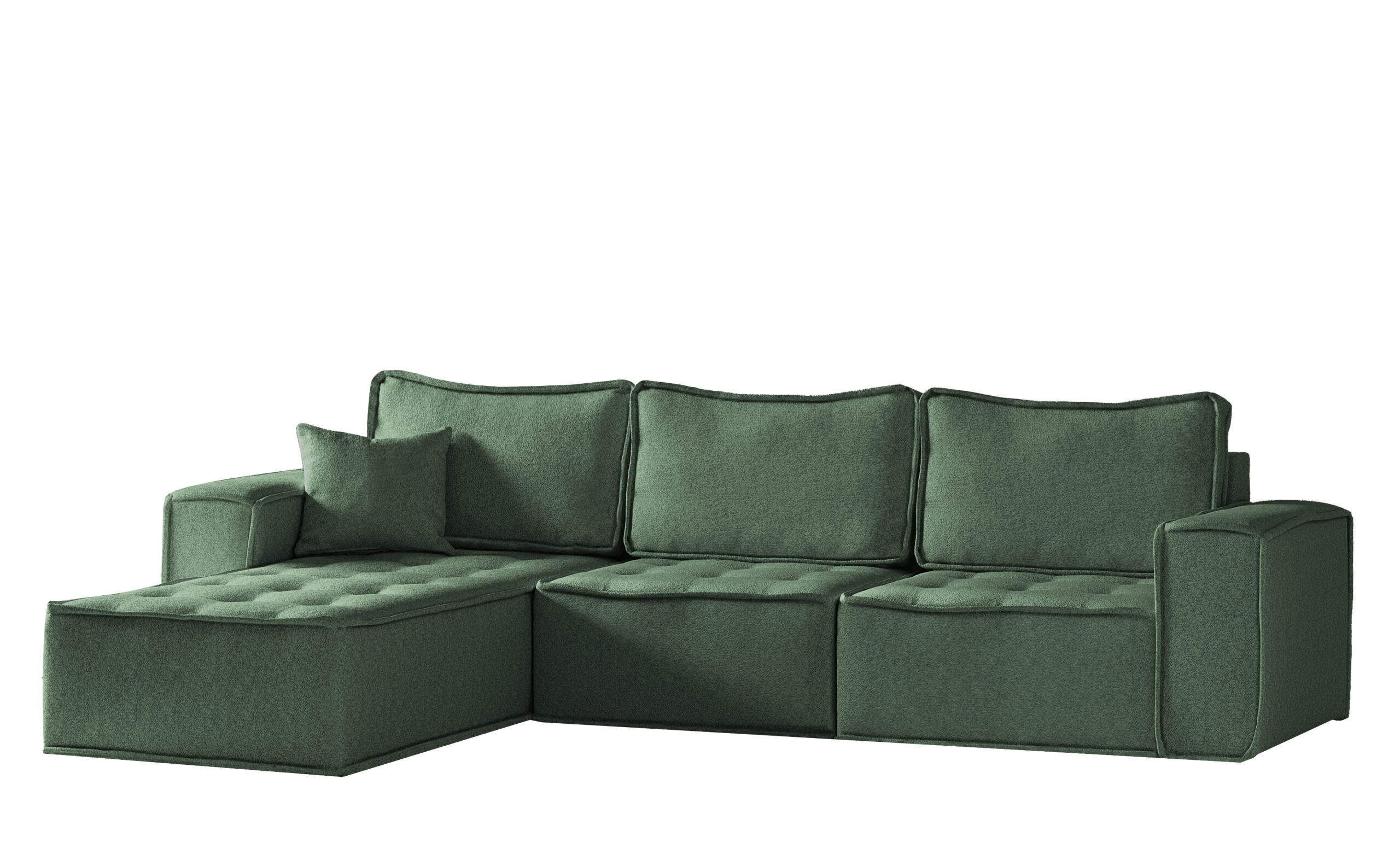 ECKSOFA L-förmige Bohoo-Maxi Hellgrün Links - Hellgrün, Holz (192/292cm) - Kaiser Möbel