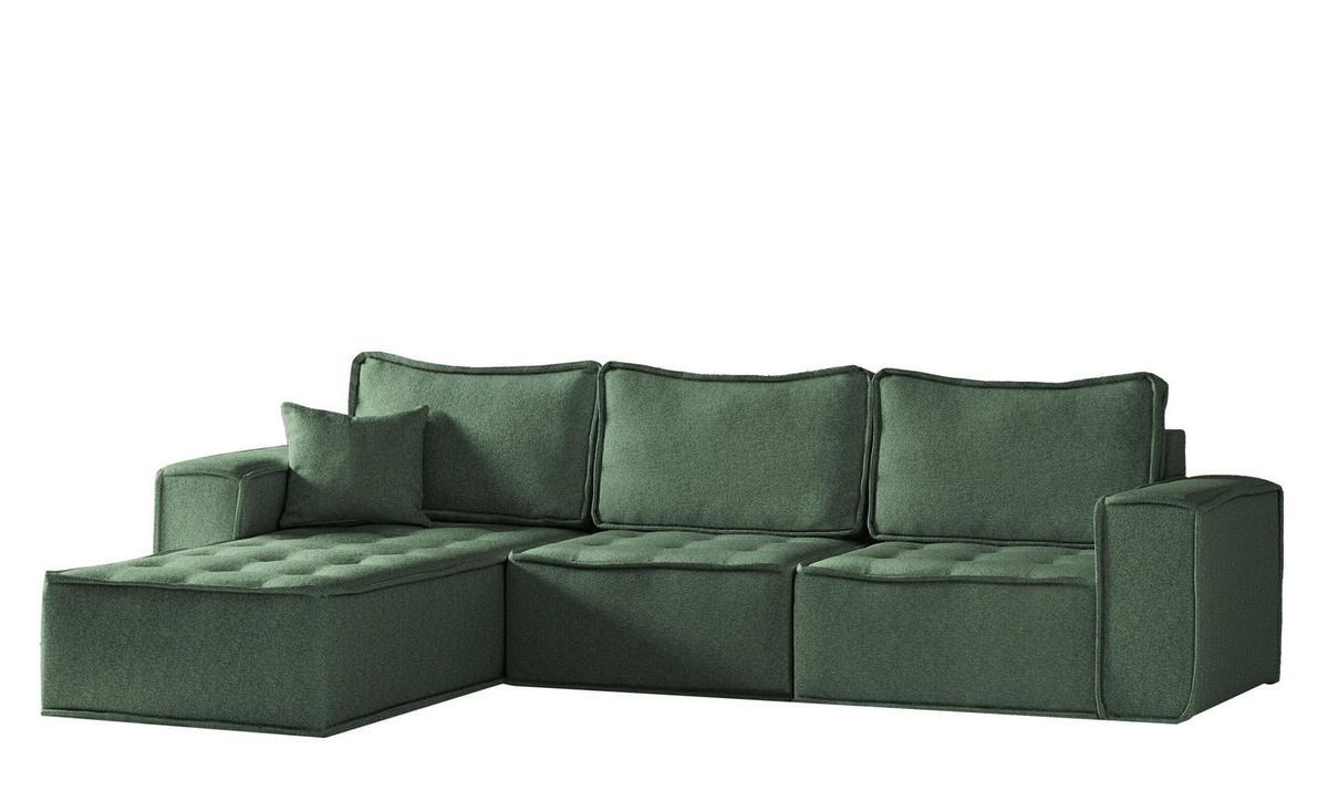 ECKSOFA L-förmige Bohoo-Maxi Hellgrün Links - Hellgrün, Holz (192/292cm) - Kaiser Möbel