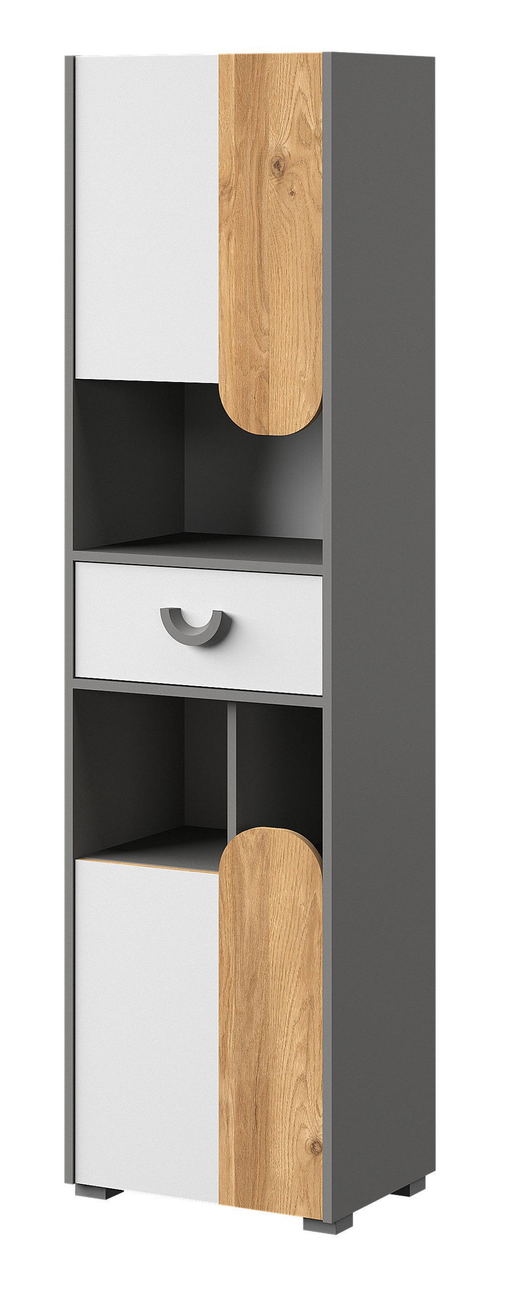 DREHTÜRENSCHRANK ARCADA 50/189,5/38cm 2-türig Eichefarben - Eichefarben/Weiß, Holzwerkstoff (50/189.5/38cm) - MASSENO
