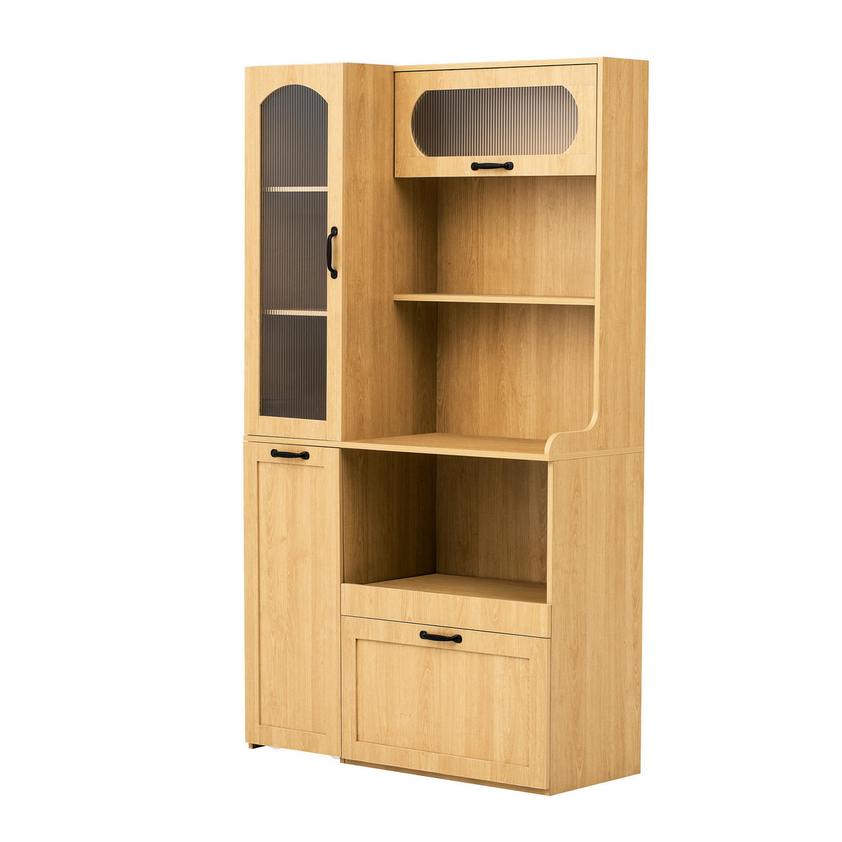 HIGHBOARD mit Schublade und verstellbaren Böden 98 x 40 x 177 cm Naturholzoptik - Braun, Holzwerkstoff (40/177/98cm) - Meubliv