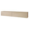 TV-LOWBOARD D180 - Silberfarben/Naturfarben, Holzwerkstoff/Kunststoff (180/30/33cm) - MIRJAN24