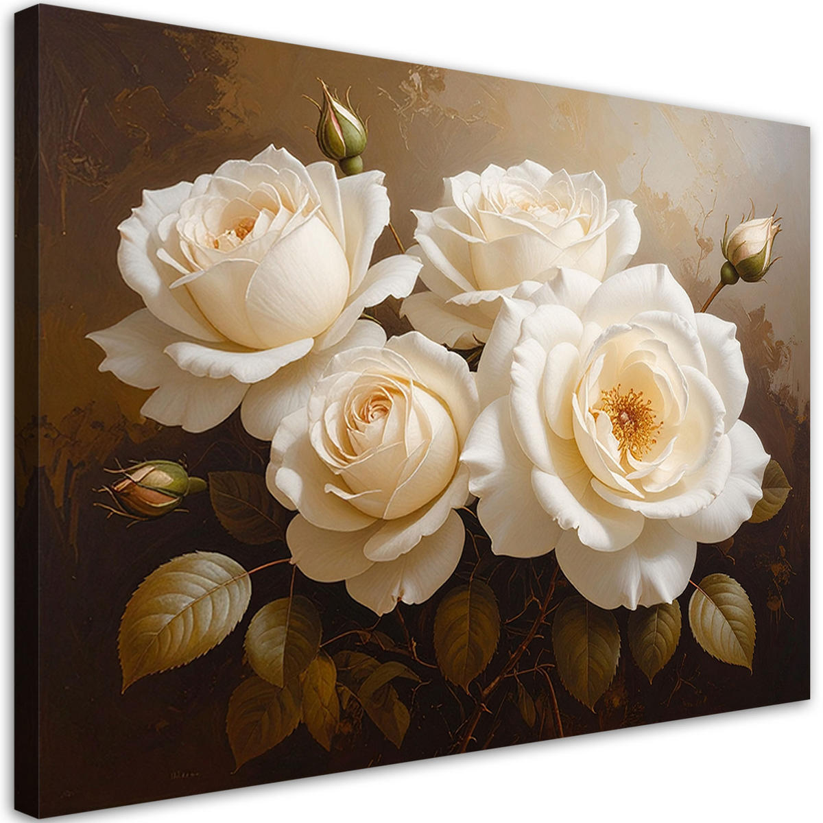 LEINWANDBILD Blumen 120x80cm - Braun, Textil (120/80cm) - Feeby