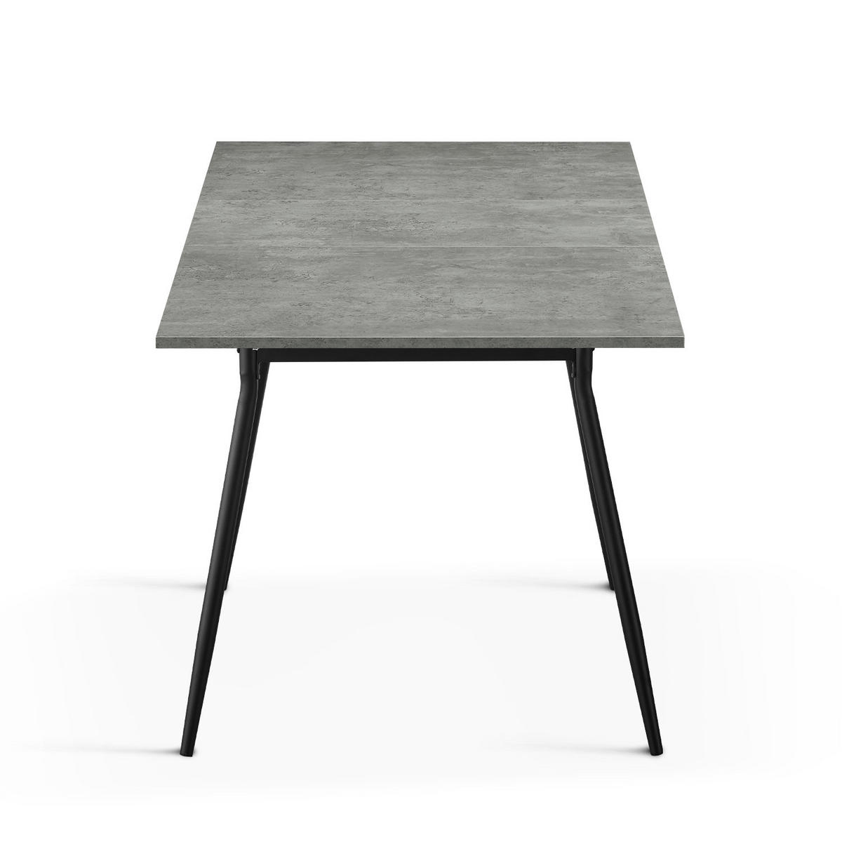 ESSTISCH LIO 120-160/80/76 cm - Schwarz/Grau, Holzwerkstoff/Metall (120/80/76cm) - B&D Home