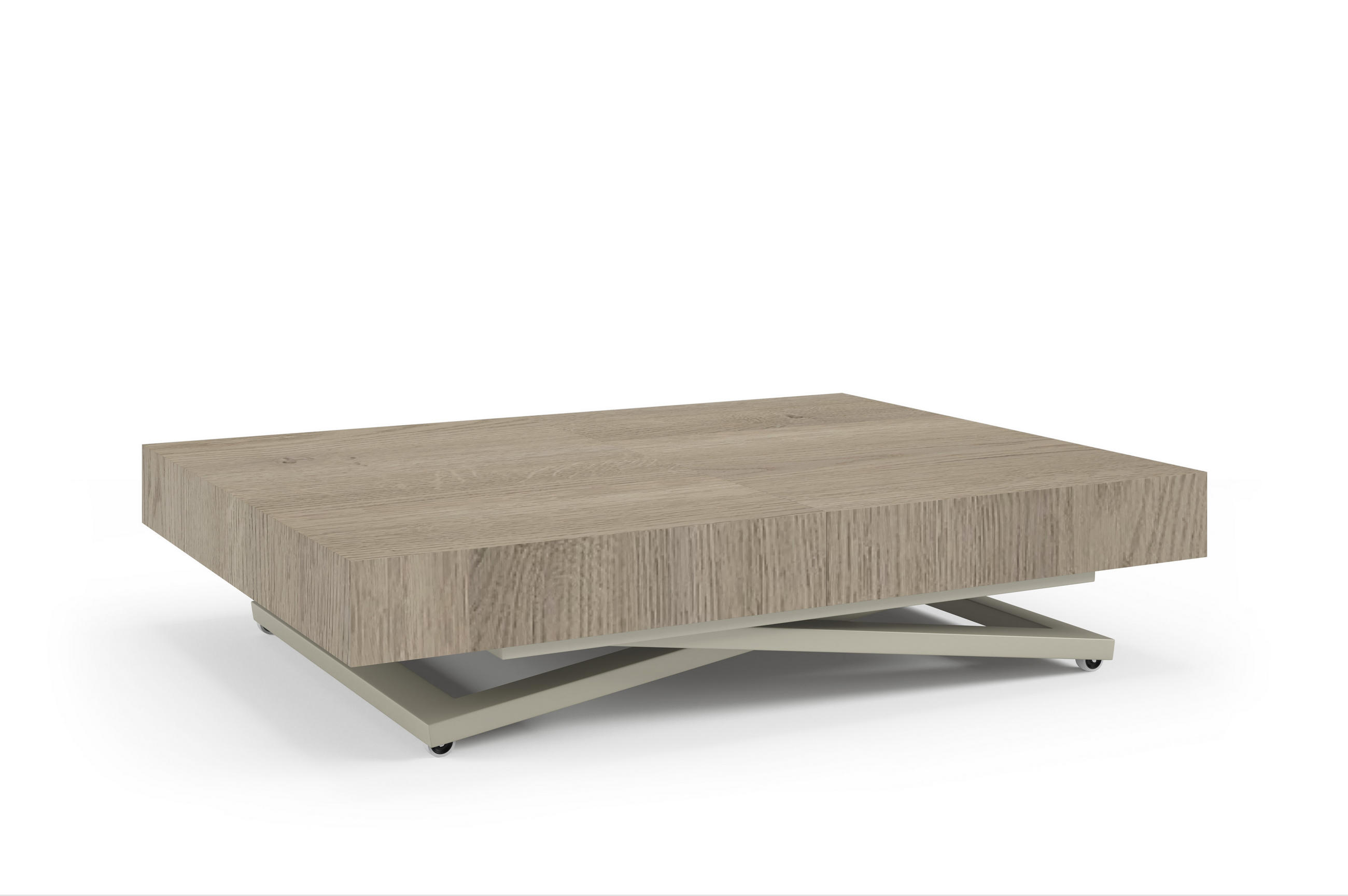 COUCHTISCH SANNA U - Kaschmir/Beige, Holzwerkstoff/Metall (80/120/27cm) - Meblini