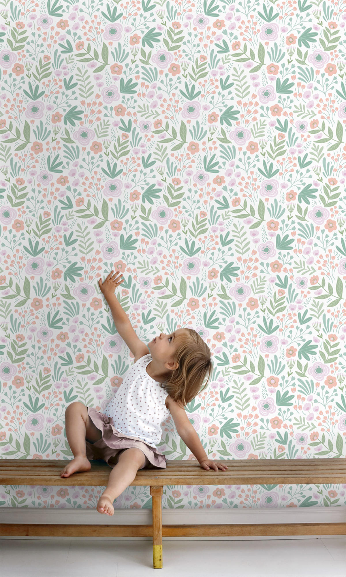 TAPETE Blumen 50 x 900 cm - Grün, Papier (50/900cm) - ESTAhome