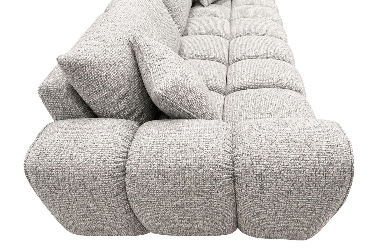 ROZKLÁDACÍ POHOVKA s úložným prostorem, žinylková tkanina Puente, Světle šedá, COSMOPOLITAN - světle šedá, dřevo (240/80/97cm) - Kaiser Möbel
