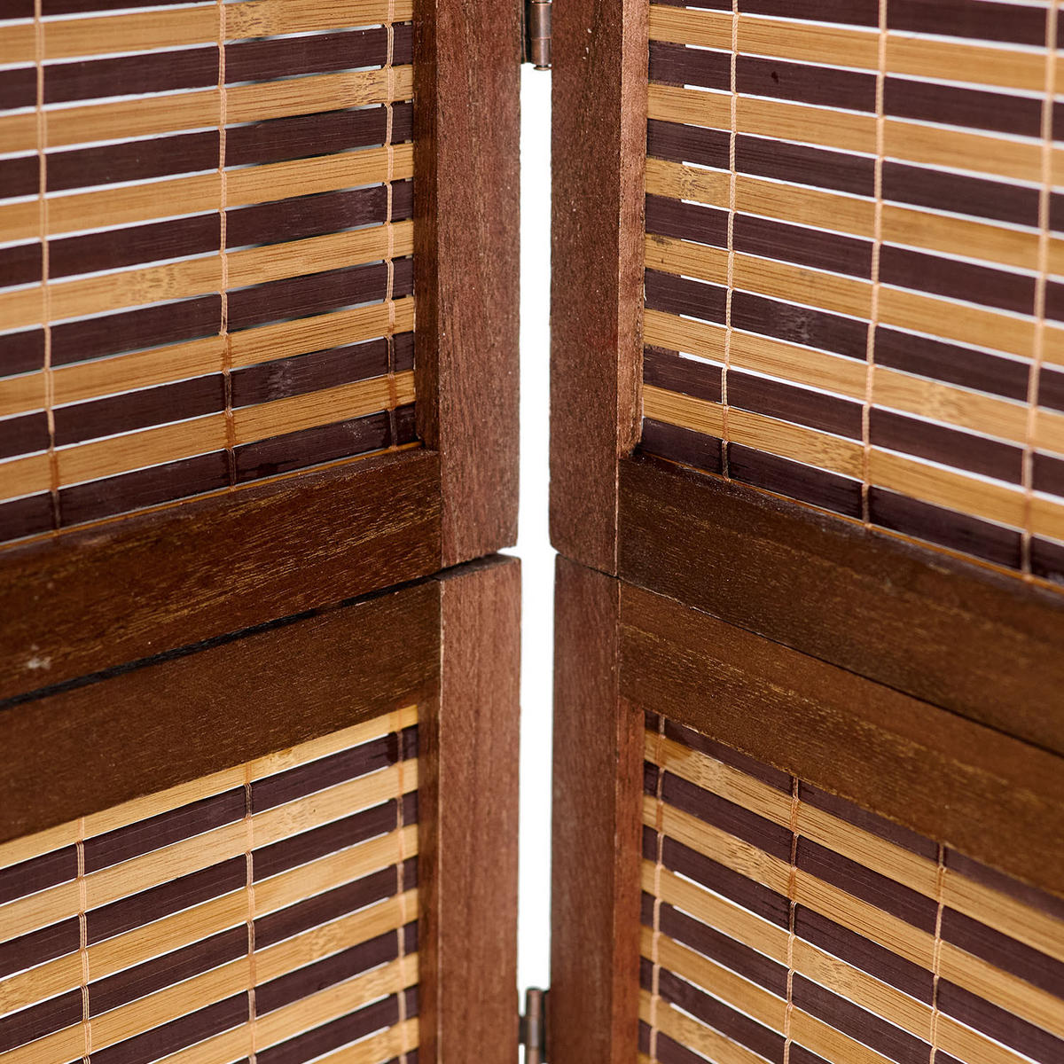 PARAVENT 4-tlg. 160/200 cm Braun Bambusstreben - Braun, Holz (160/200/2cm) - Homestyle4u