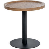 BEISTELLTISCH rund 40 cm Holz Braun - Schwarz/Braun, Holz/Metall (40/40/42cm) - CLP