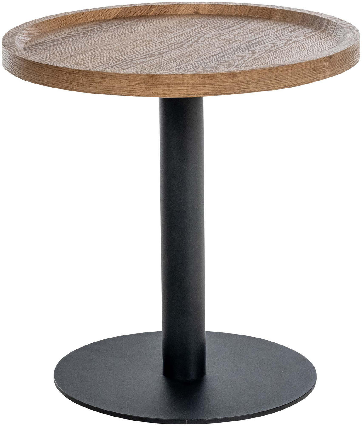 BEISTELLTISCH Kombi Set Holz Braun - Schwarz/Braun, Holz/Metall (40/40/42cm) - CLP