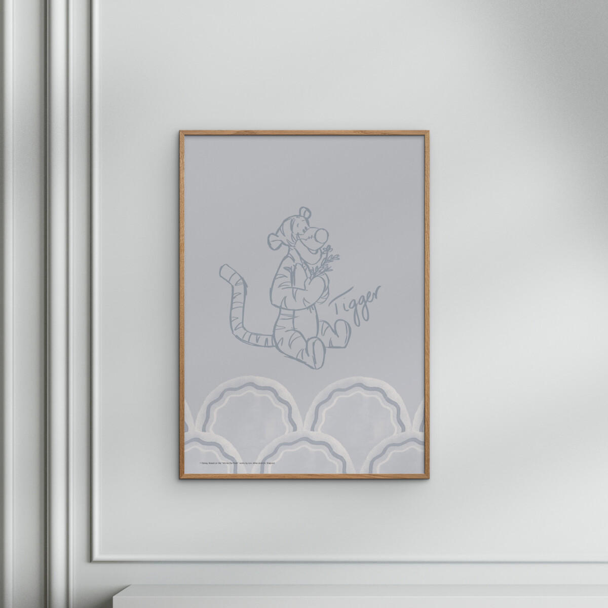 POSTER Disney's Tigger Cloudy Blue Sketch - Blau, Papier (50/70/0.1cm) - Poster&Frame
