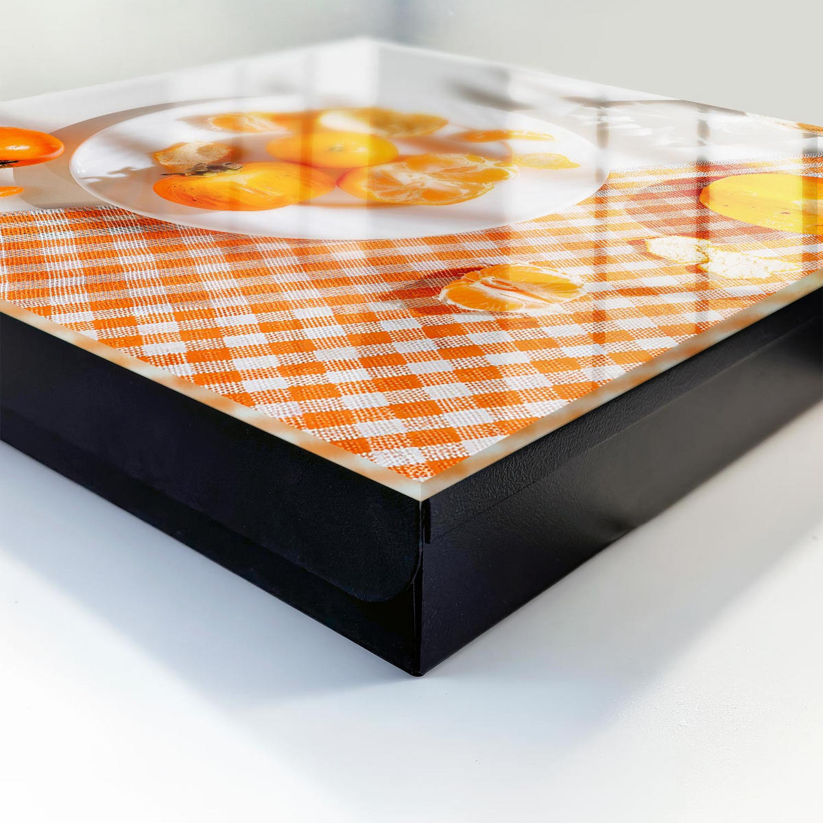 SCHLÜSSELBOX Schwarz 30x30 cm- Türöffnung nach rechts - Saftige Früchte - Orange, Metall (30/30/5cm) - TULUP