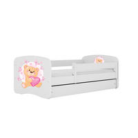 KINDERBETT Schmetterlingsbär mit Schublade 180/80 90/61/184 - Weiß, Holzwerkstoff (80/180cm) - RAUMHIRSCH FURNITURE