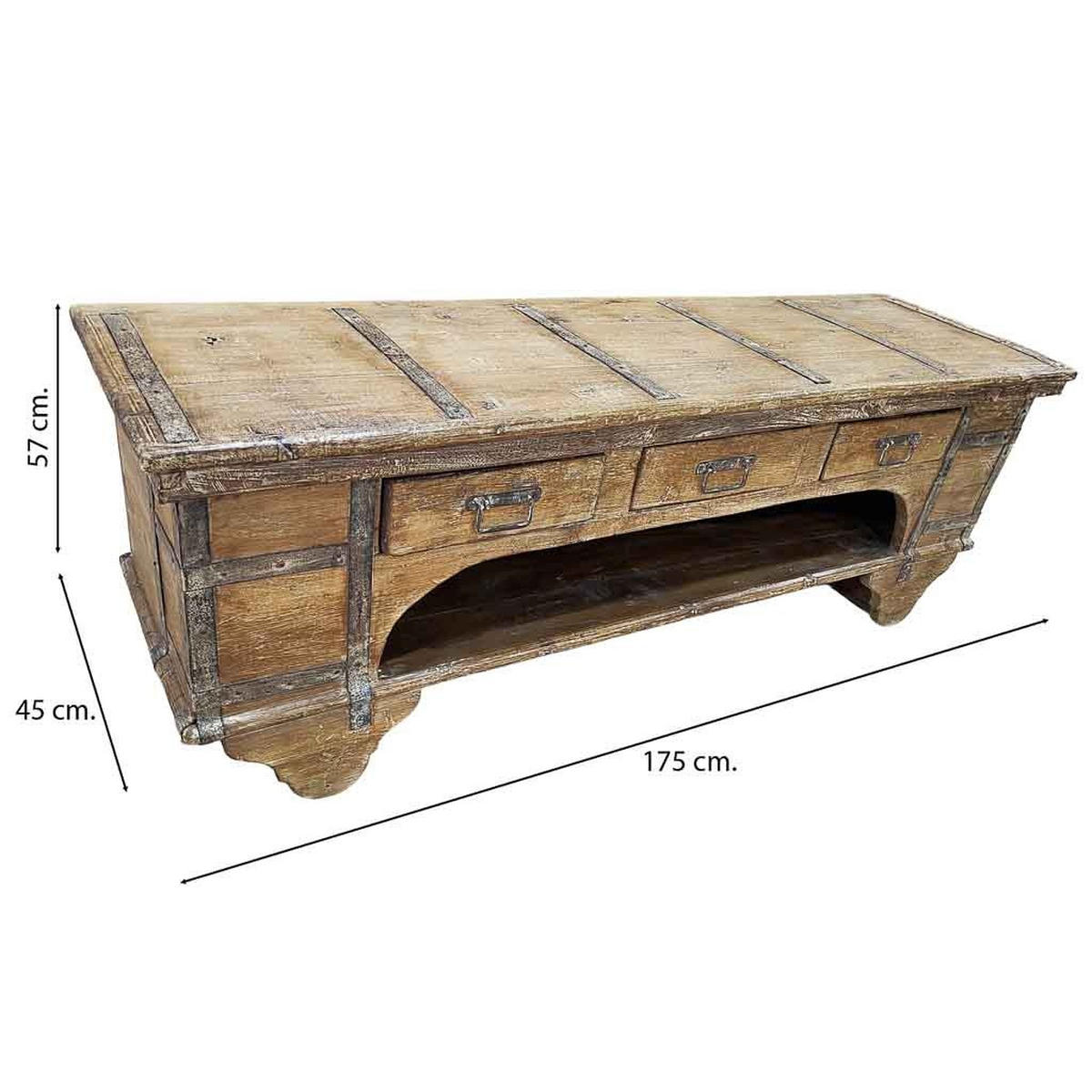 TV-LOWBOARD aus Holz, 175x45x57cm - Braun, Holz (175/57/45cm) - Wanderlust