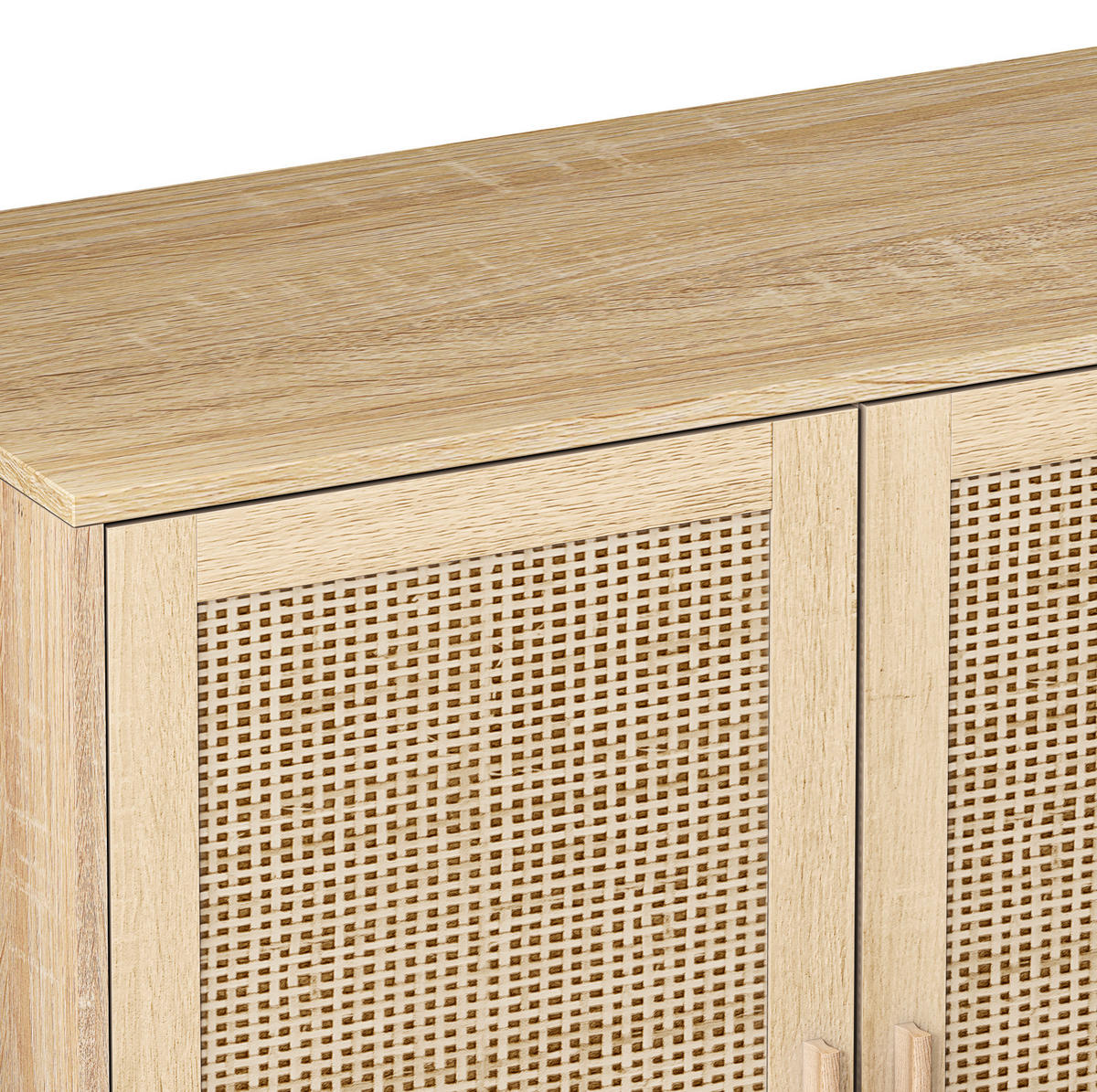 SIDEBOARD 158/88/40 cm Natur aus Spanplatte mit Rattantüren - Naturfarben, Holzwerkstoff (40/88/158cm) - OKMYHOME