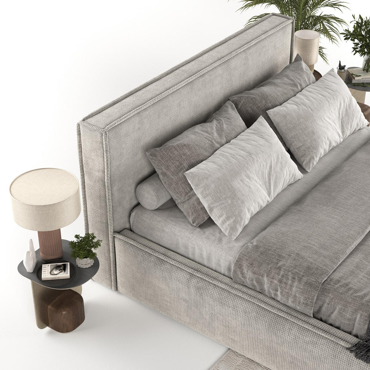 POLSTERBETT Sato mit Stauraum 140/200 cm Beige im Bonita Stoff - Beige/Schwarz, Holz/Holzwerkstoff (140/200cm) - AltaBeds