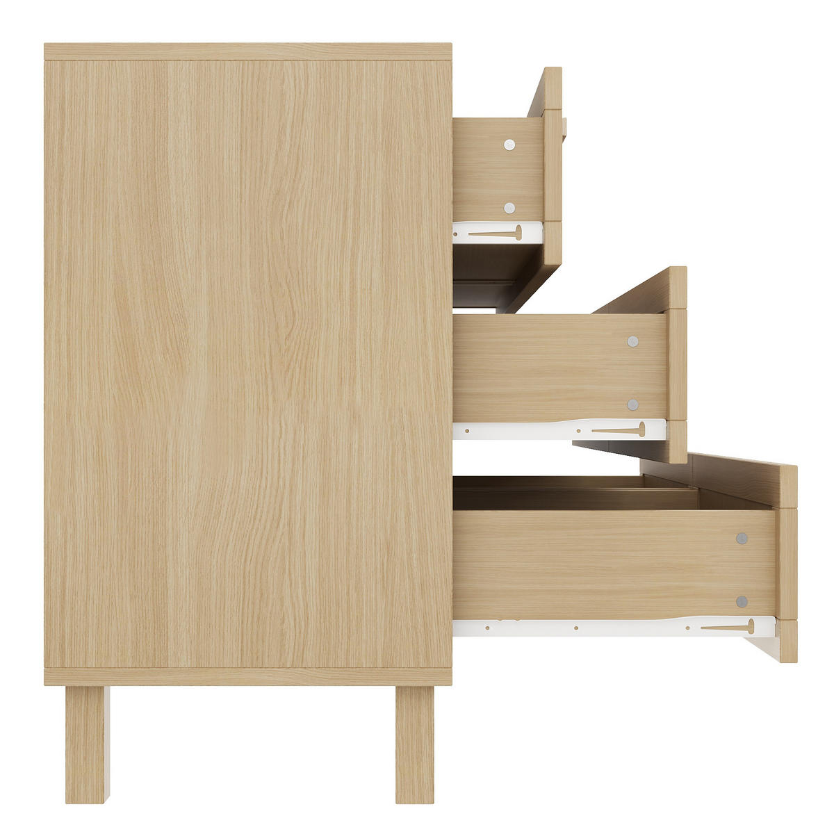 SIDEBOARD mit 6 Schubladen Rattan, 120/40/75cm - Buchefarben, Holzwerkstoff (120/75/40cm) - Urban Meuble