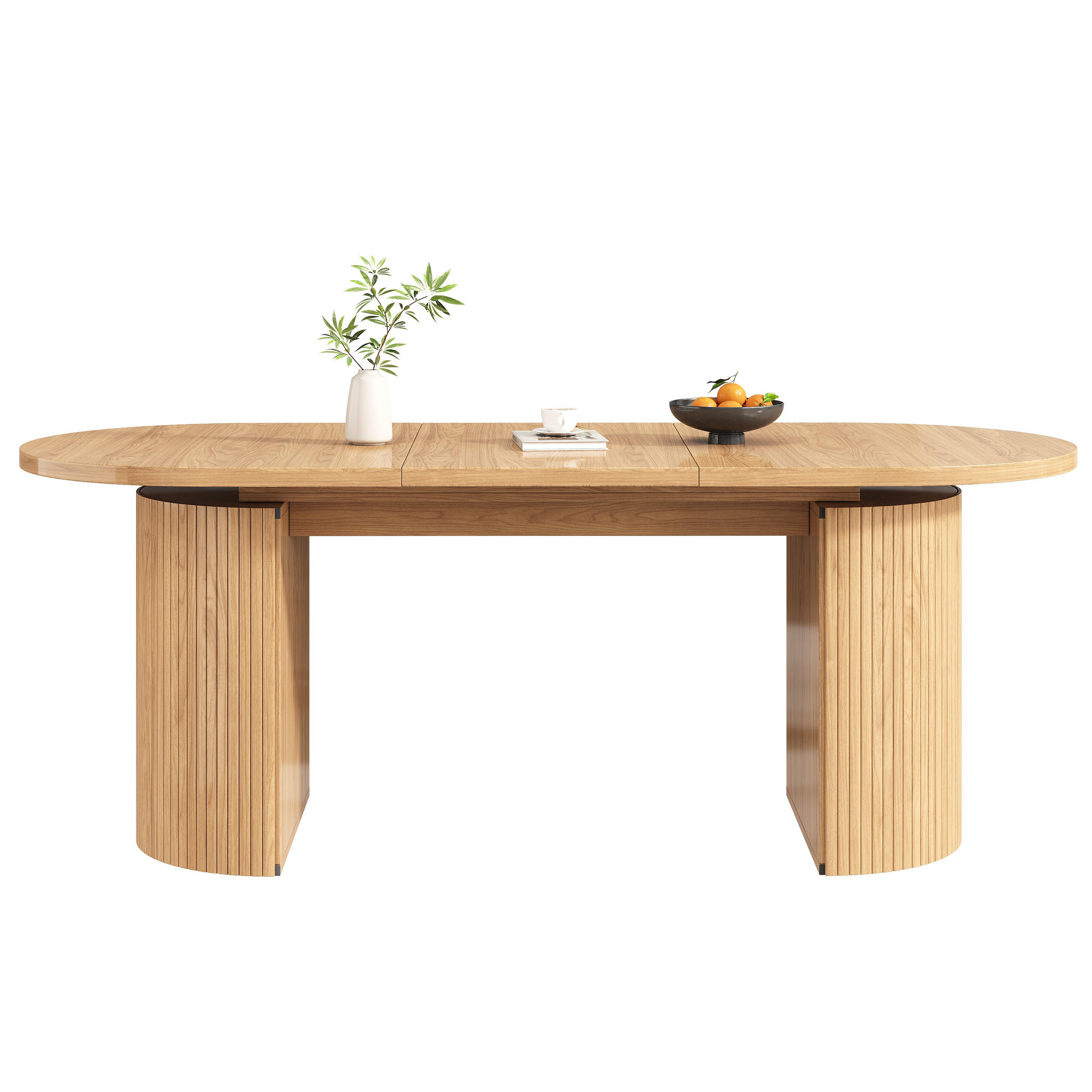 ESSTISCH Ausziehbar Stauraum MDF Naturbraun - Multicolor, Holzwerkstoff (80/160/76cm) - FLIEKS