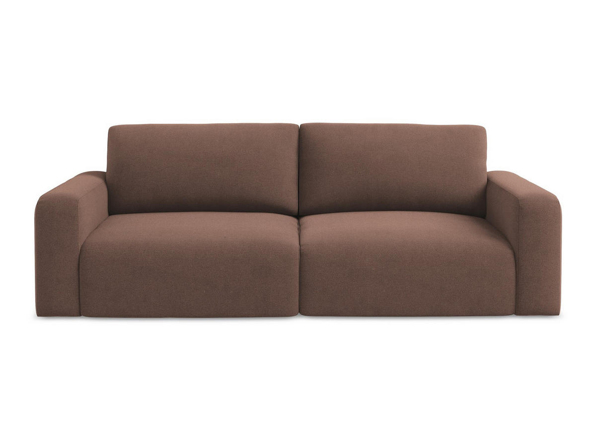 3-SITZER SOFA mit Schlaffunktion Strukturstoff Stoff Pink - Pink/Hellrosa, Kunststoff/Textil (244/79/102cm) - Makamii