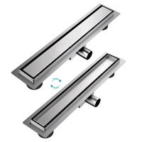 DUSCHRINNE Edelstahl Dusche & Bad 50/11 cm - Chromfarben, Metall (11/9/50cm) - EMKE