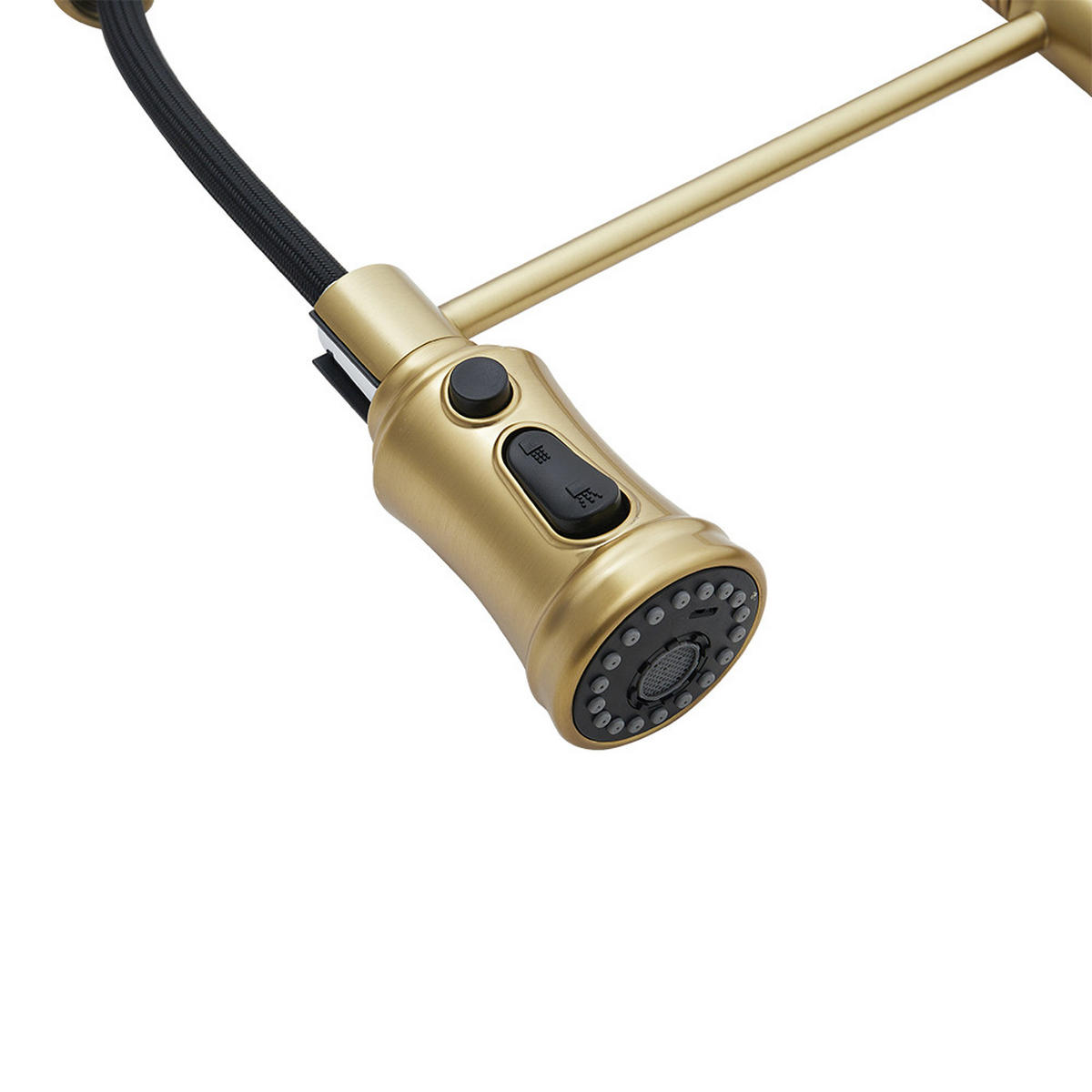KÜCHENARMATUR Ausziehbar Federbrause Einhandgriff Gold - Goldfarben, Metall (24/53/5.5cm) - Livingandhome
