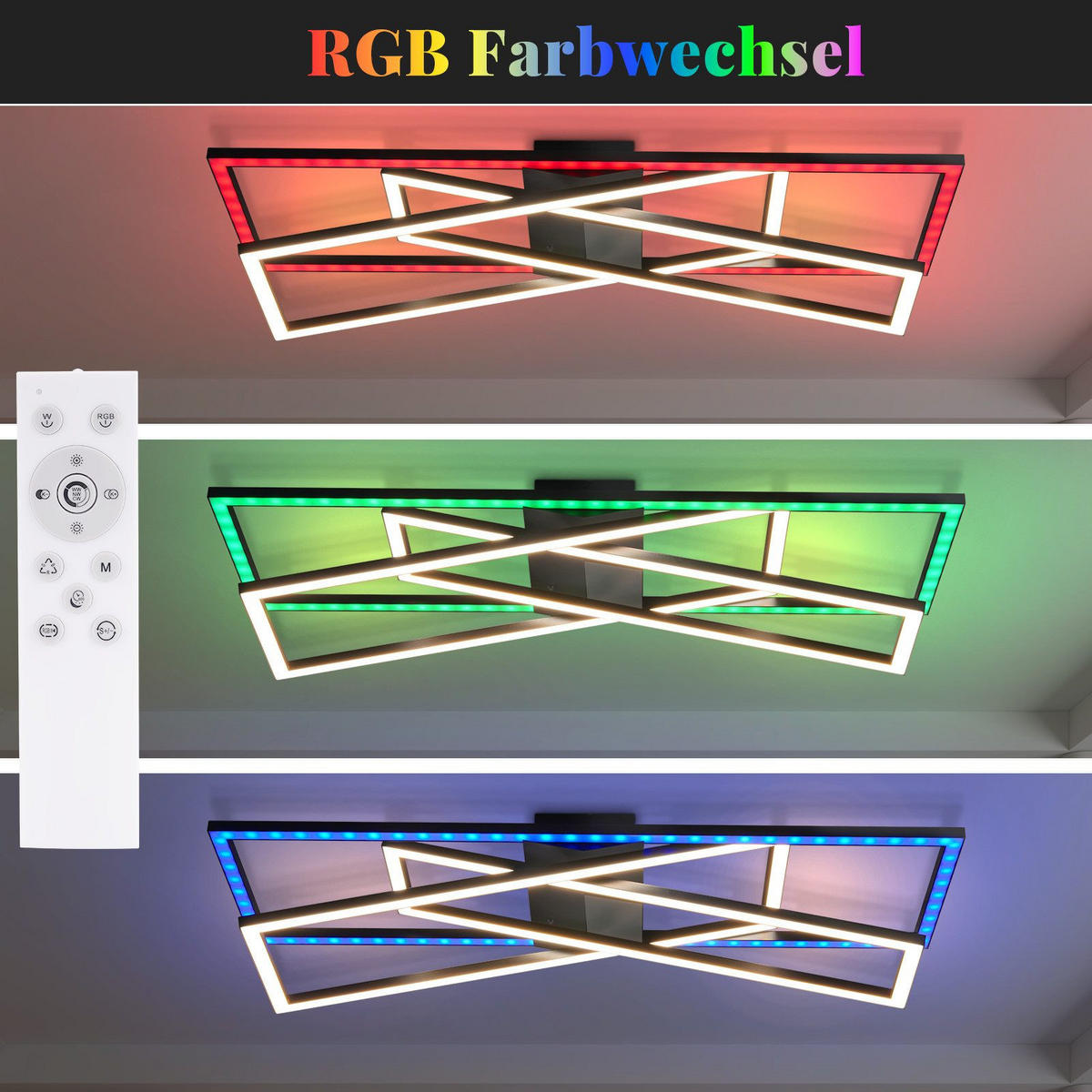 LED-DECKENLEUCHTE Maggio 23.5/75/13.5cm - Schwarz, Metall (75/23.5/13.5cm) - Nettlife