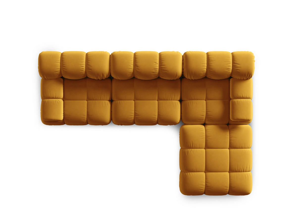 MODULARES-SOFA Bellis aus Samt gelb 4 Sitzplätze - Gelb, Textil (188/63/282cm) - Micadoni