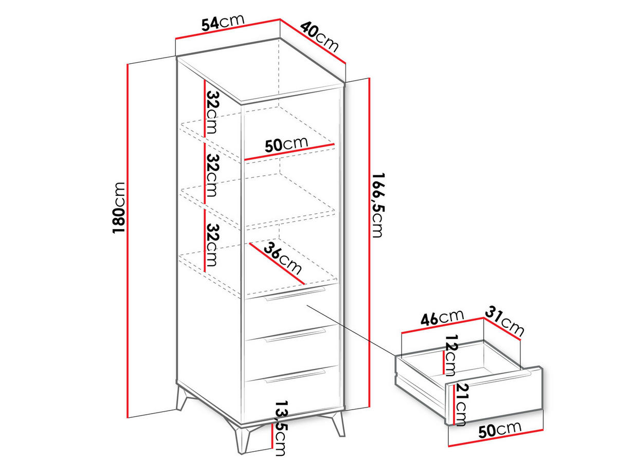 KLEIDERSCHRANK Xylix 1D3SZ - Beige/Goldfarben, Holzwerkstoff/Metall (54/180/40cm) - MIRJAN24