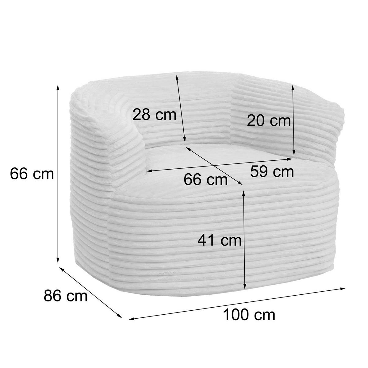 SESSEL Weiß - Weiß, Textil (100/66/86cm) - MCW
